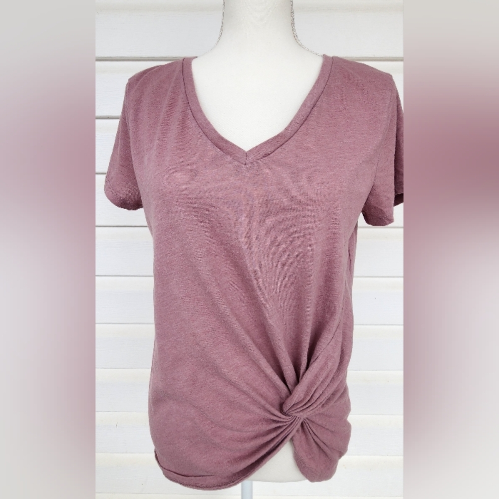 Altar'd State V-Neck Twist Knot Top - Mauve Pink!!!